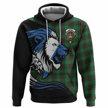 Lundin Tartan Crest Hoodie Scottish Golden Lions Wave Flow
