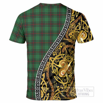 Lundin Tartan Crest T-Shirt Celtic Knot and Triple Trickle Spiral Symbols