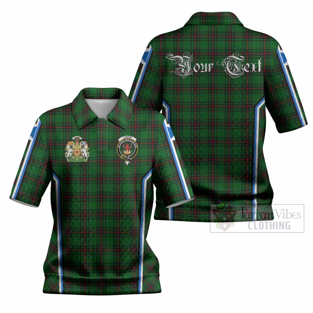 Lundin Tartan Crest Women’s Polo Sweater Top Scotland Coat of Arm Flag Style