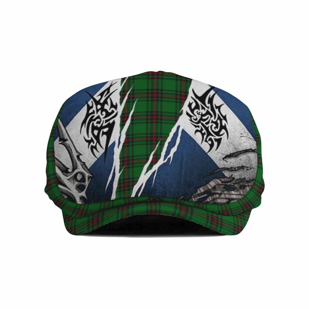 Lundin Tartan Flat Cap, Jeff Cap Scotland Flag Ripped Tribal Design