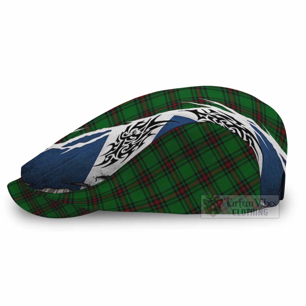 Lundin Tartan Flat Cap, Jeff Cap Scotland Flag Ripped Tribal Design
