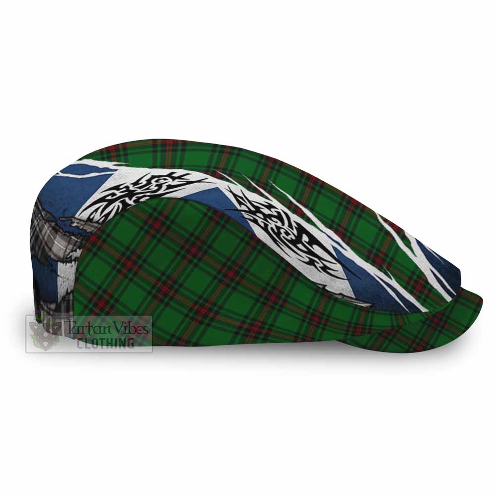 Lundin Tartan Flat Cap, Jeff Cap Scotland Flag Ripped Tribal Design