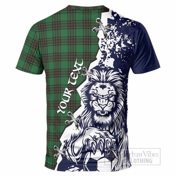 Lundin Tartan Scottish T-Shirt Angry Lion With Soccer Ball Style