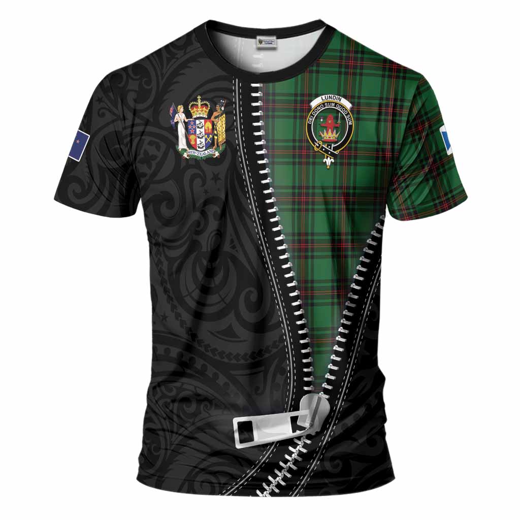 Lundin Tartan T-Shirt New Zealand Pattern Unique Zipper Stylized