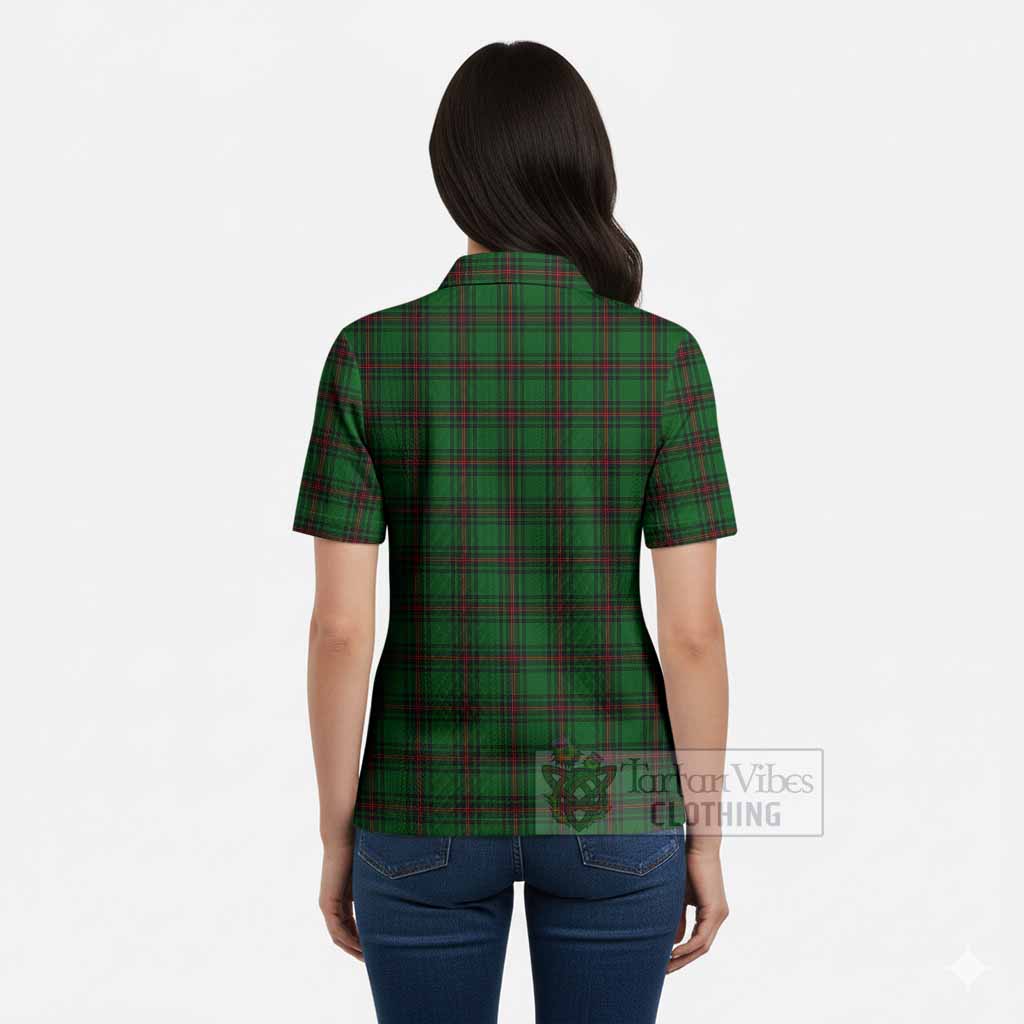 Lundin Tartan Women’s Polo Sweater Top with Family Crest
