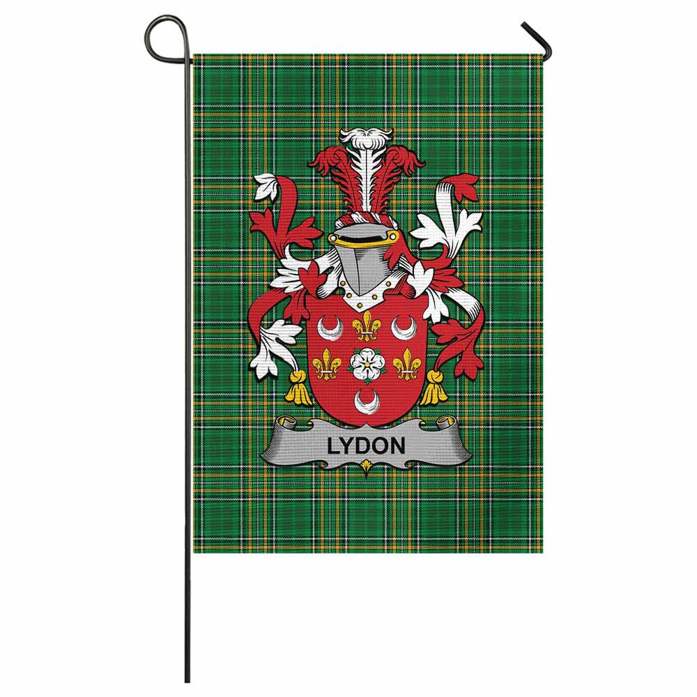 Lydon Irish Clan Tartan Flag with Coat of Arms