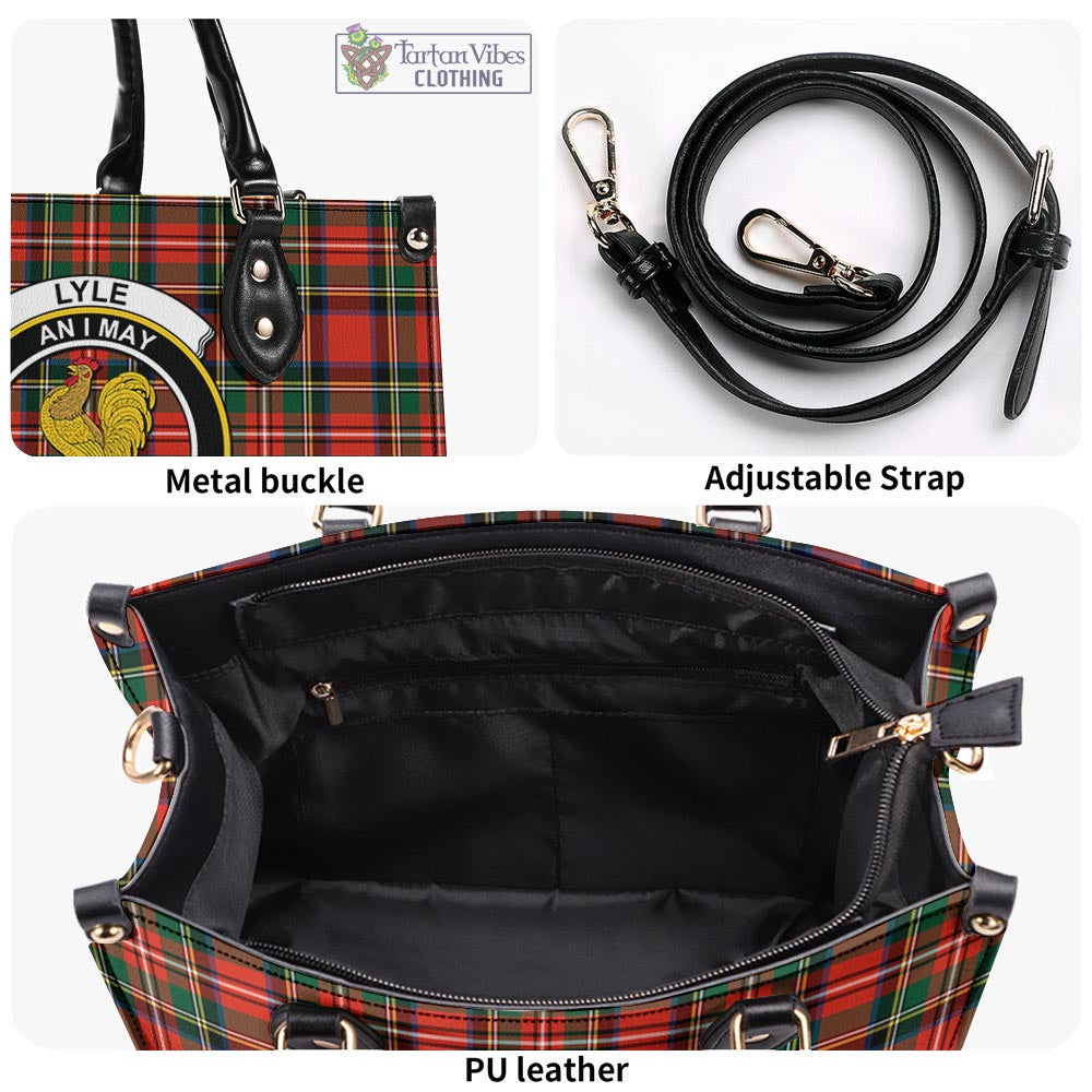Lyle Tartan Luxury Leather Handbags with Family Crest - Tartan Vibes Clothing