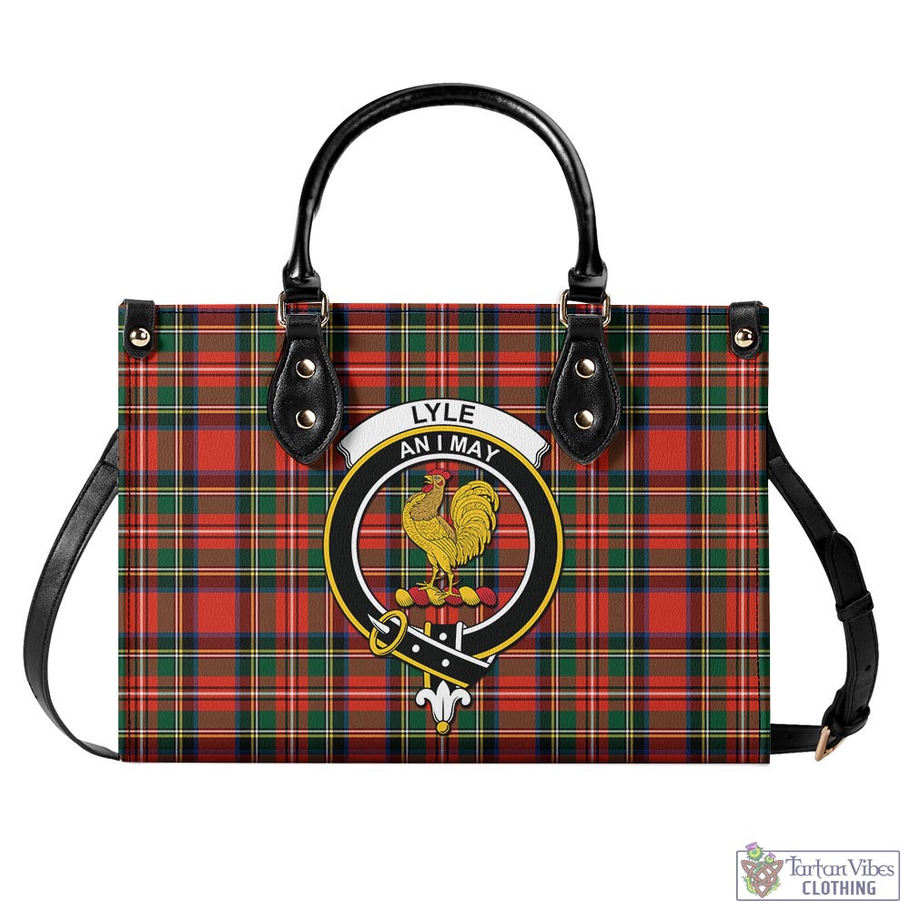 Lyle Tartan Luxury Leather Handbags with Family Crest - Tartan Vibes Clothing