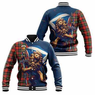 Lyle Tartan Family Crest Baseball Jacket with Scottish Majestic Lion Unisex - Tartan Vibes Clothing