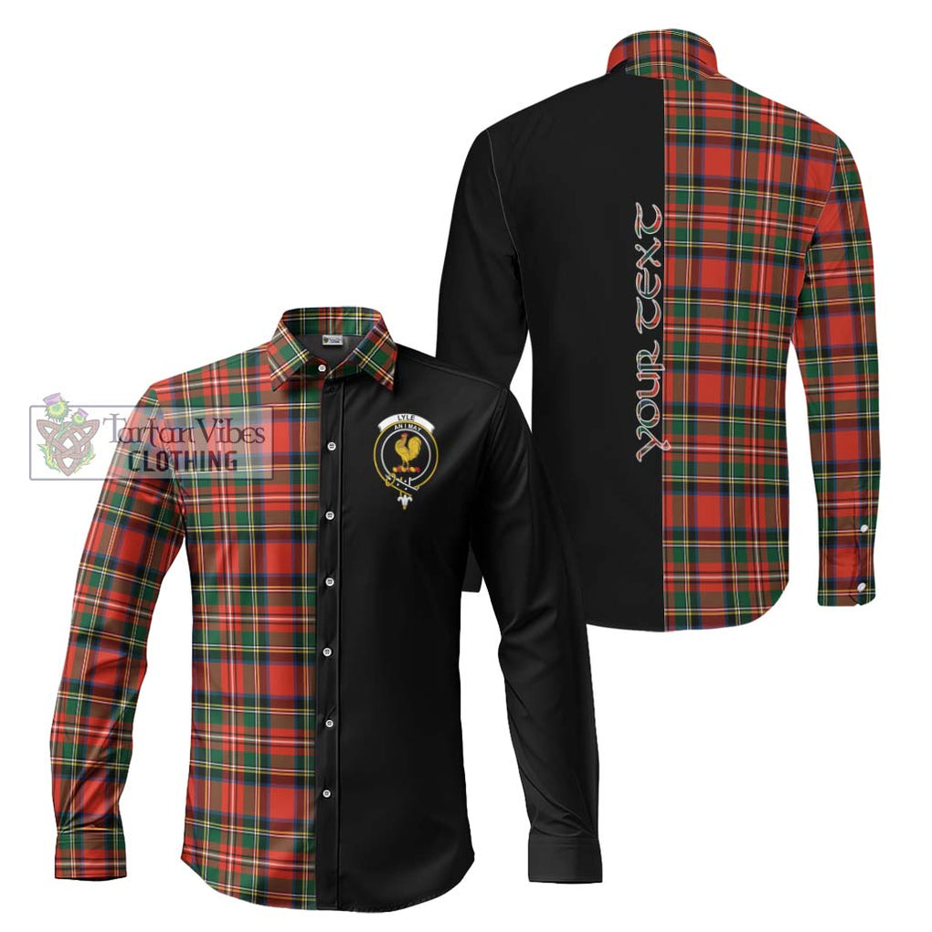 Lyle Tartan Long Sleeve Button Shirt with Family Crest and Half Of Me Style Men's Shirt S - Tartanvibesclothing Shop