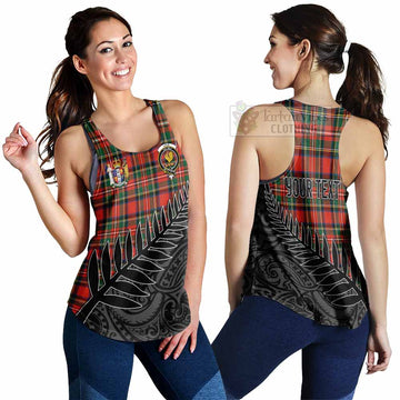Lyle Crest Tartan Women's Racerback Tanks with New Zealand Silver Fern Half Style 4XL - Tartan Vibes Clothing
