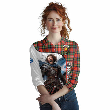 Lyle Crest Tartan Women's Casual Shirt Inspired by the Freedom of Scottish Warrior Female - Tartan Vibes Clothing