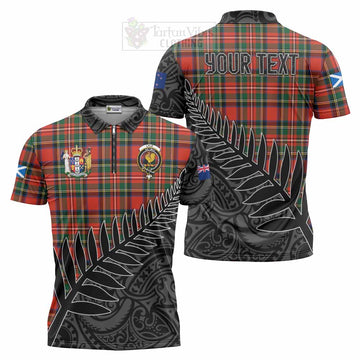 Lyle Crest Tartan Zipper Polo Shirt with New Zealand Silver Fern Half Style Unisex - Tartan Vibes Clothing