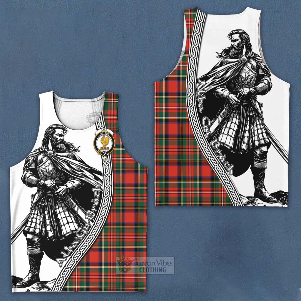 Lyle Tartan Clan Crest Men's Tank Top with Highlander Warrior Celtic Style Men - Tartan Vibes Clothing