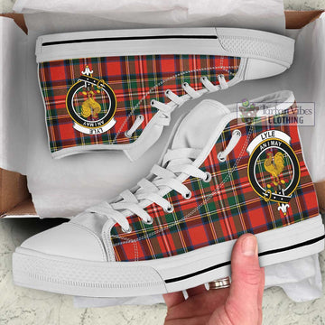 Lyle Tartan High Top Shoes with Family Crest Kid High Top - White Sole - Tartan Vibes Clothing
