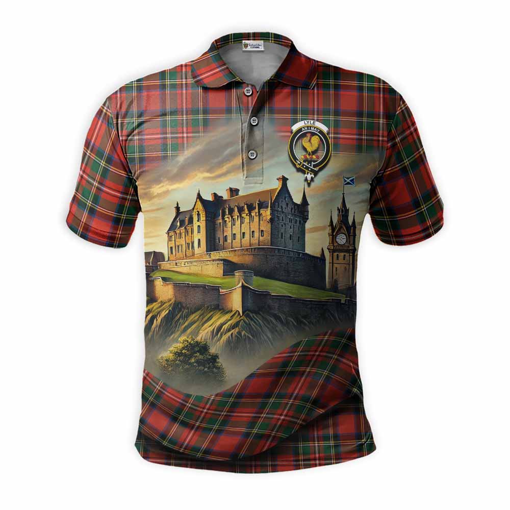Lyle Tartan Family Crest Polo Shirt with Scottish Ancient Castle Style Kid - Tartan Vibes Clothing