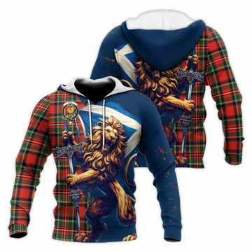 Lyle Tartan Family Crest Knitted Hoodie with Scottish Majestic Lion Unisex Knitted Pullover Hoodie - Tartan Vibes Clothing
