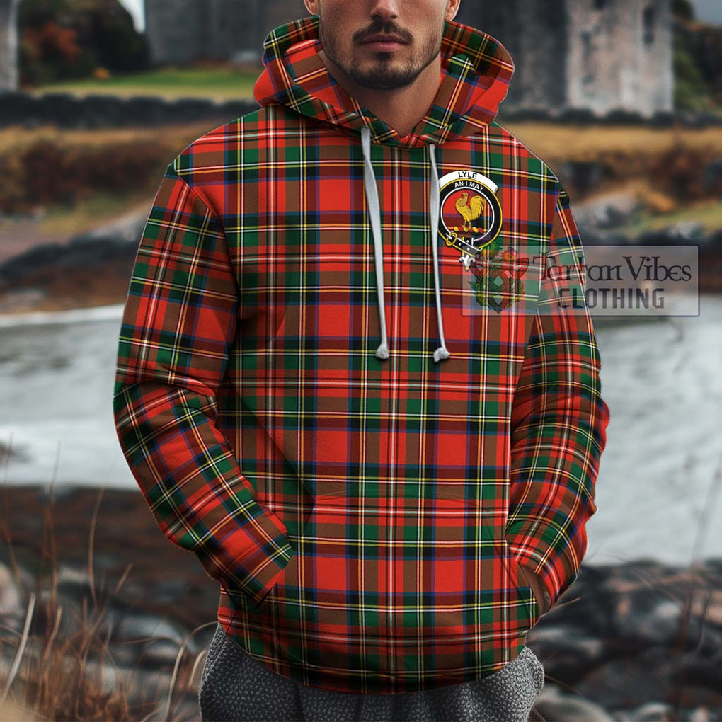 Lyle Tartan Cotton Hoodie with Family Crest Zip Hoodie - Tartan Vibes Clothing