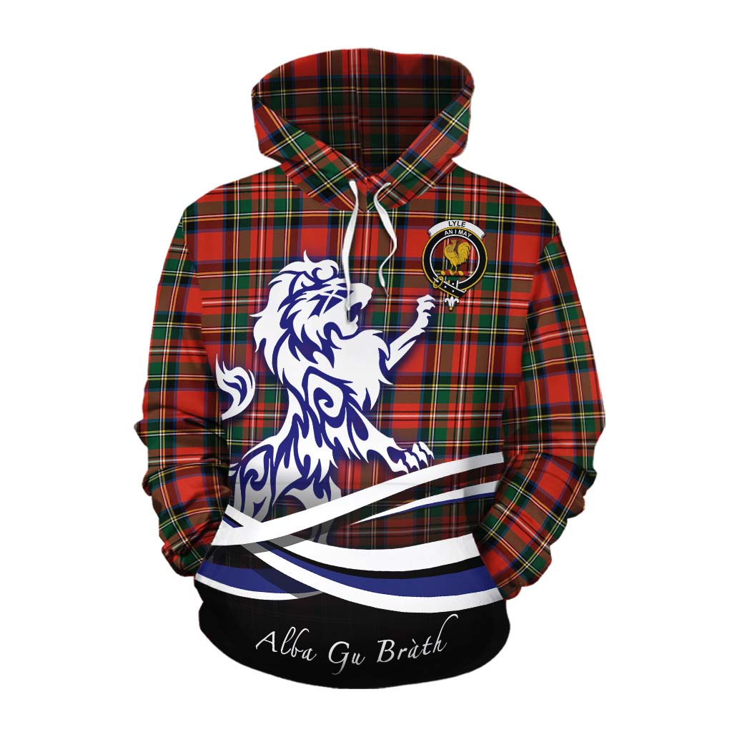 Lyle Tartan Cotton Hoodie with Alba Gu Brath Regal Lion Emblem Pullover Hoodie XS - Tartan Vibes Clothing