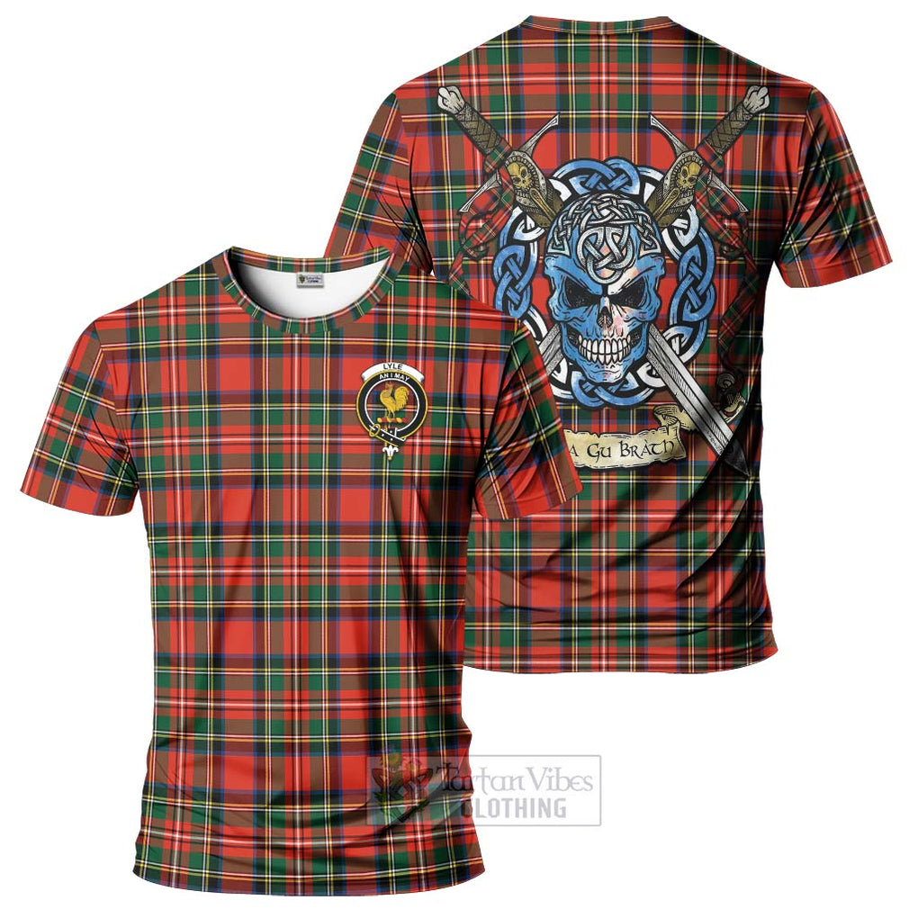 Lyle Tartan T-Shirt with Family Crest Celtic Skull Style Kid's Shirt - Tartan Vibes Clothing