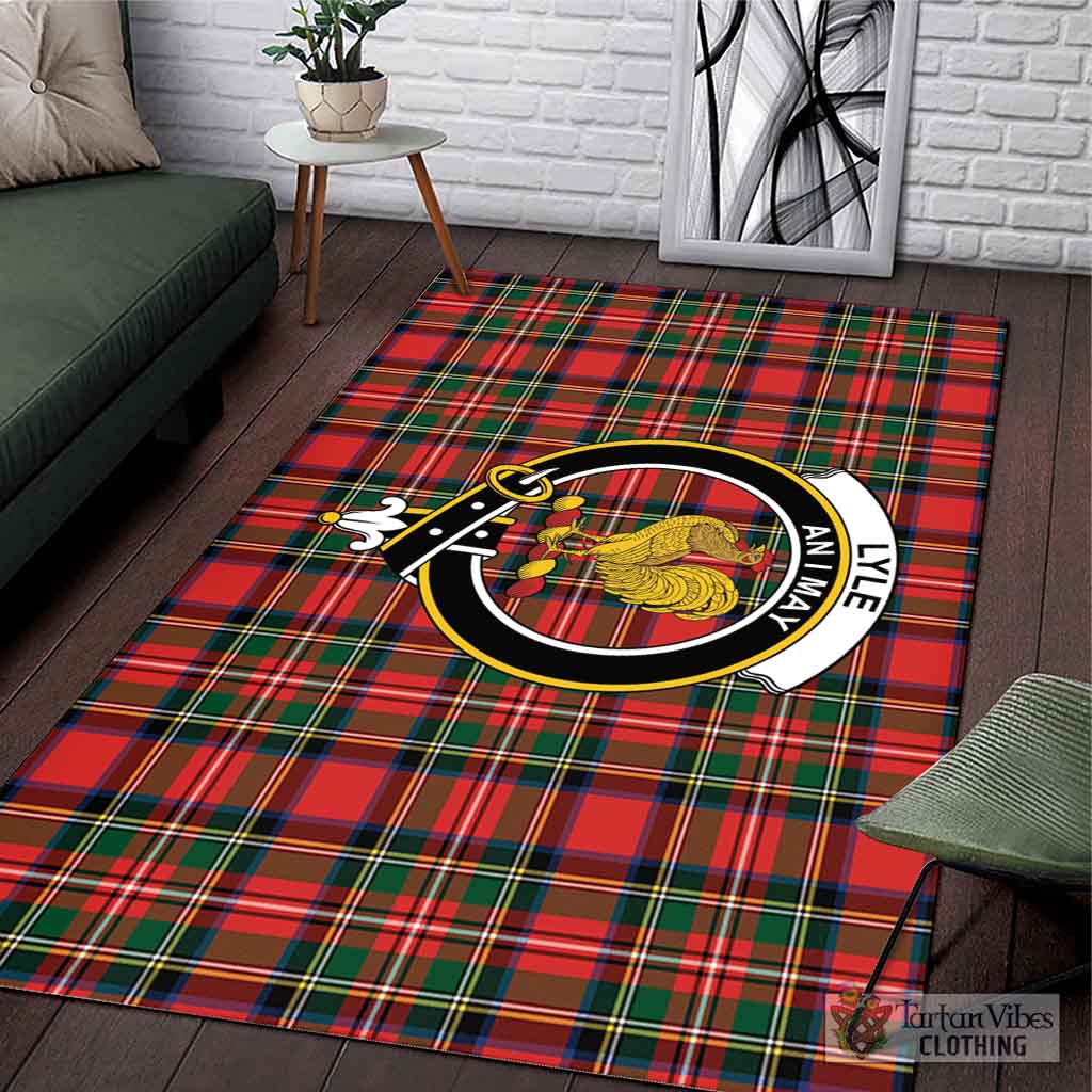 Lyle Tartan Area Rug with Family Crest L 59*86 inch (150x220 cm) - Tartan Vibes Clothing