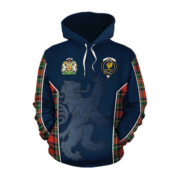 Lyle Tartan Cotton Hoodie with Family Crest and Lion Rampant Vibes Sport Style Pullover Hoodie XS - Tartan Vibes Clothing