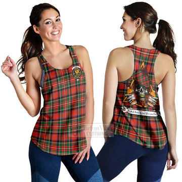 Lyle Tartan Women's Racerback Tanks with Family Crest and Bearded Skull Holding Bottles of Whiskey 4XL - Tartan Vibes Clothing