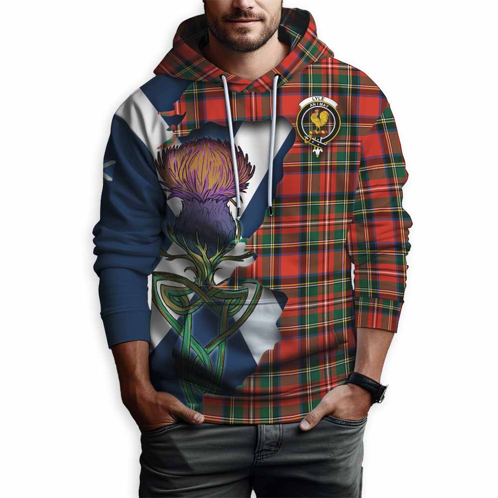 Lyle Tartan Family Crest Hoodie Scottish Thistle Celtic Inspired Pullover Hoodie - Tartan Vibes Clothing