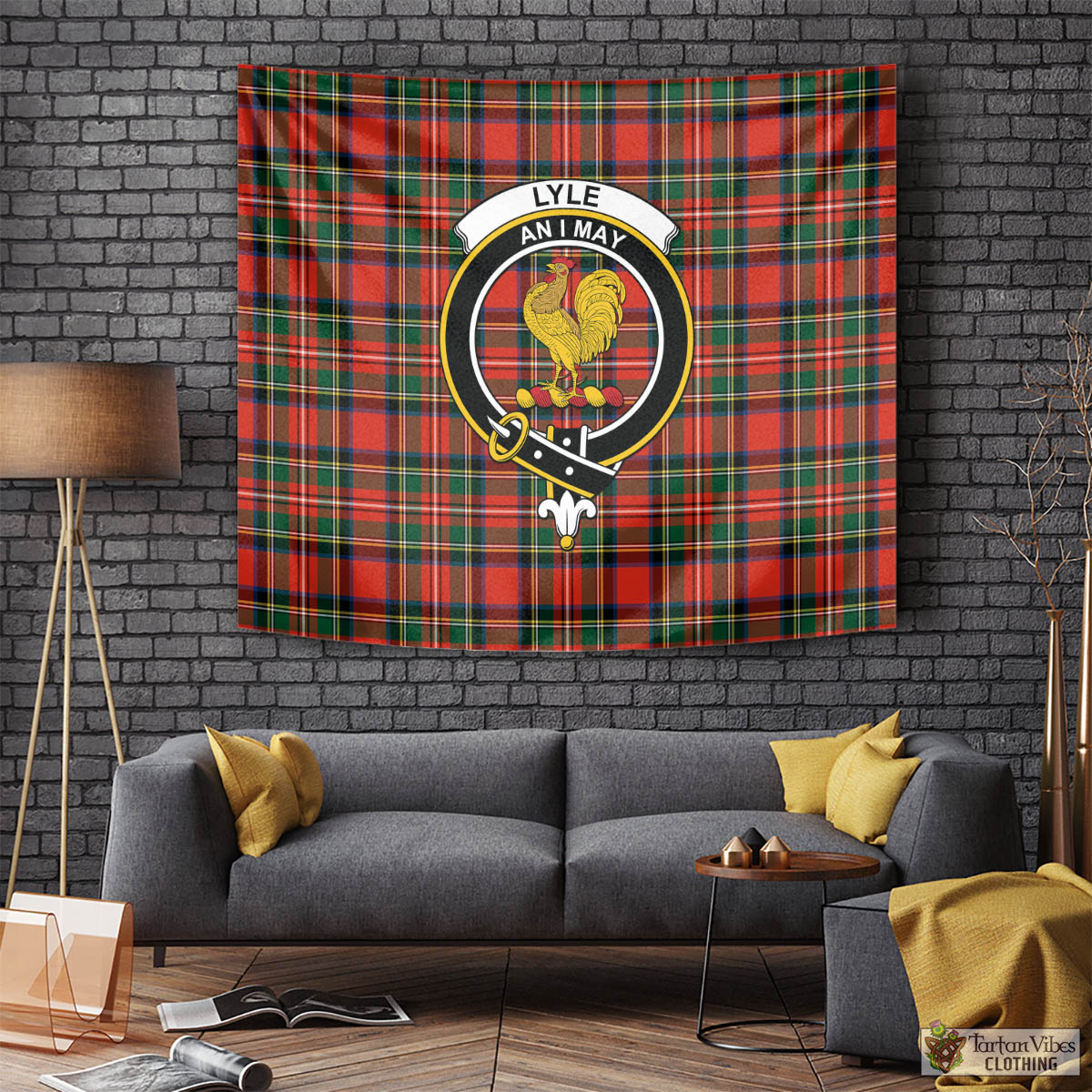 Lyle Tartan Tapestry Wall Hanging and Home Decor for Room with Family Crest Tapestry - Tartan Vibes Clothing