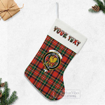 Lyle Tartan Family Crest Christmas Stocking with Personalized Text - Tartan Vibes Clothing