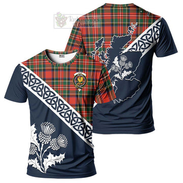 Lyle Tartan T-Shirt Featuring Thistle and Scotland Map Kid's Shirt - Tartanvibesclothing Store