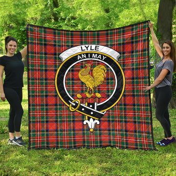 Lyle Tartan Quilt with Family Crest