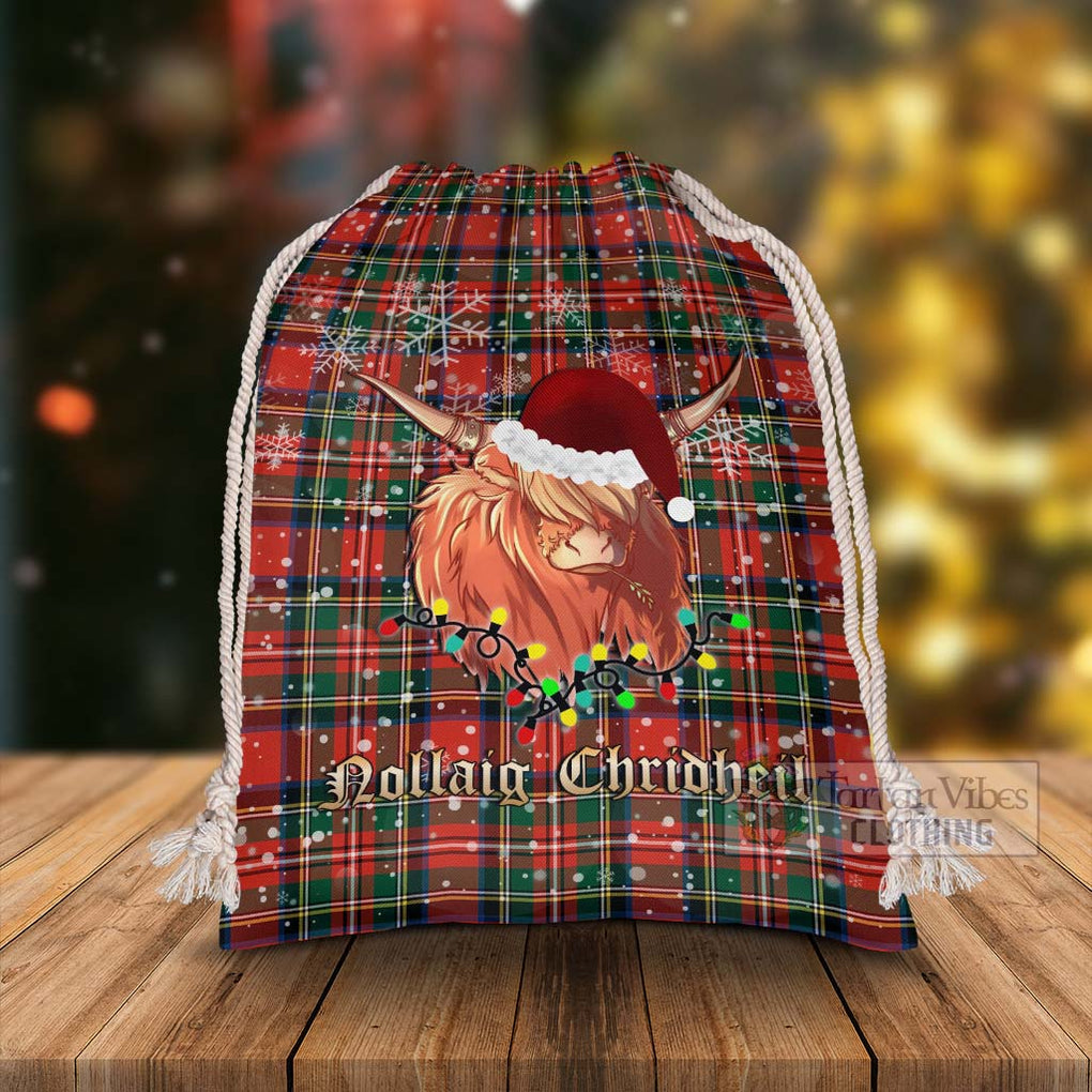 Lyle Tartan Christmas Santa's Bag with Twinkle Highland Cattle - Tartan Vibes Clothing