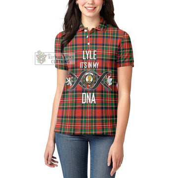 Lyle Tartan Women's Polo Shirt with Family Crest DNA In Me Style Women - Tartan Vibes Clothing