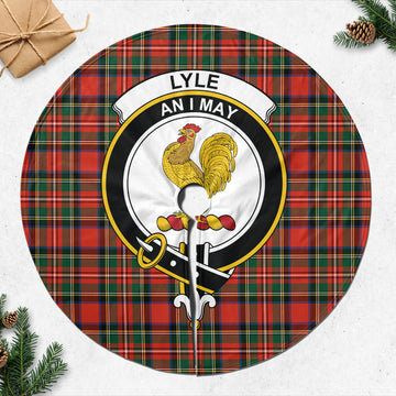 Lyle Tartan Christmas Tree Skirt with Family Crest 47*47 inch - Tartan Vibes Clothing