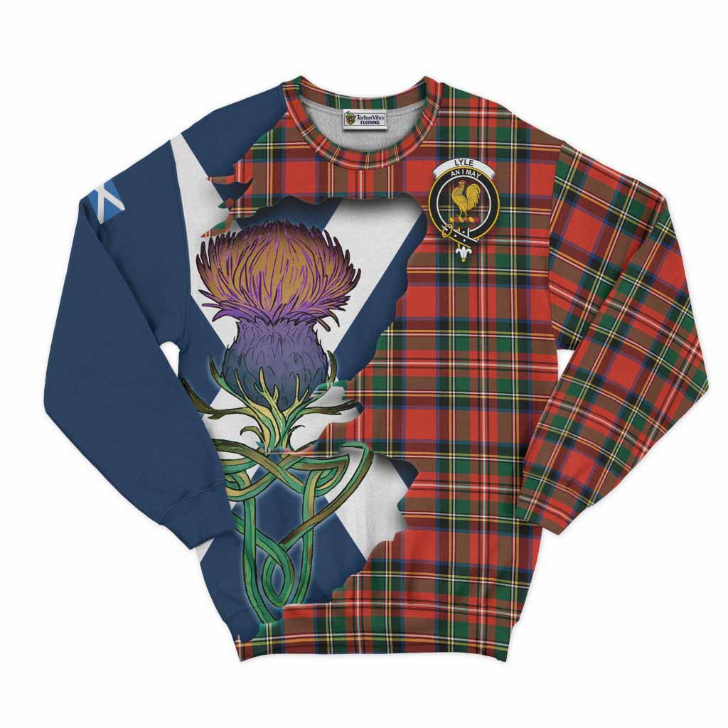 Tartan Vibes Clothing Lyle Tartan Family Crest Sweatshirt Scottish Thistle Celtic Inspired
