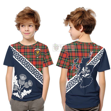 Lyle Tartan Kid T-Shirt Featuring Thistle and Scotland Map Youth XL Size14 - Tartan Vibes Clothing