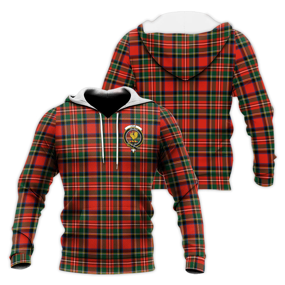 Lyle Tartan Knitted Hoodie with Family Crest Unisex Knitted Pullover Hoodie - Tartan Vibes Clothing