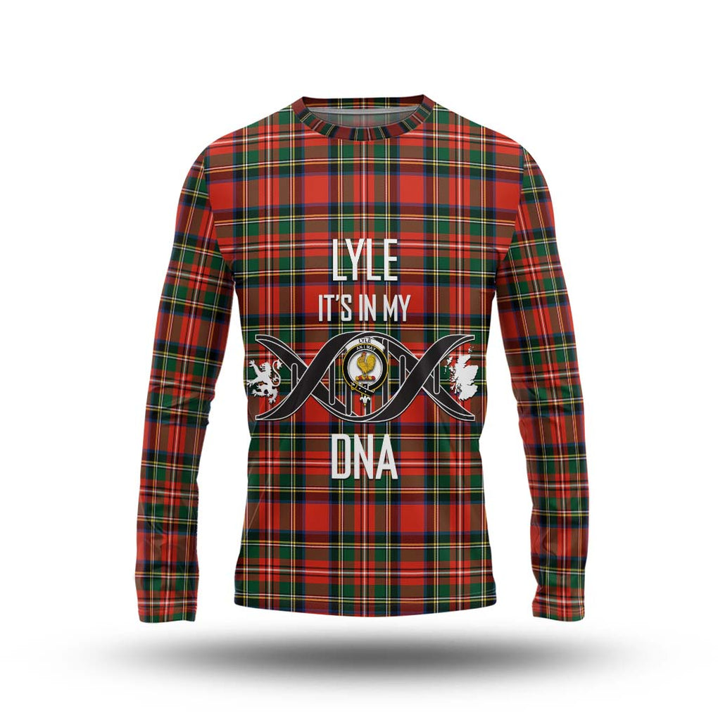Lyle Tartan Long Sleeve T-Shirt with Family Crest DNA In Me Style Unisex - Tartan Vibes Clothing