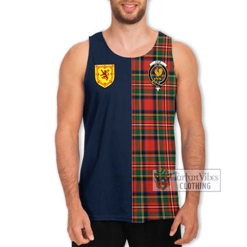 Lyle Tartan Men's Tank Top Alba with Scottish Lion Royal Arm Half Style Men - Tartan Vibes Clothing