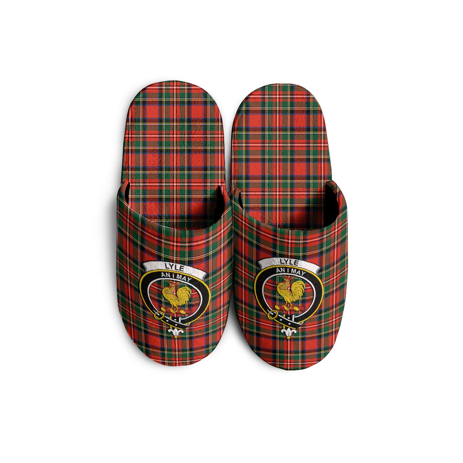 Lyle Tartan Home Slippers with Family Crest KIDS - Tartan Vibes Clothing
