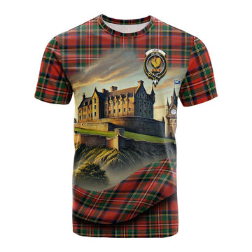 Lyle Tartan Family Crest Cotton T-shirt with Scottish Ancient Castle Style Kid's Shirt - Tartan Vibes Clothing