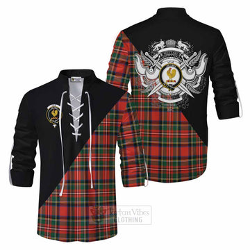 Lyle Tartan Ghillie Kilt Shirt with Family Crest and Military Logo Style Men - Tartan Vibes Clothing