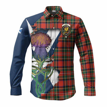 Lyle Tartan Family Crest Long Sleeve Button Shirt Scottish Thistle Celtic Inspired Men's Shirt S - Tartan Vibes Clothing