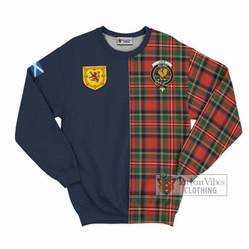 Lyle Tartan Sweatshirt Alba with Scottish Lion Royal Arm Half Style Unisex - Tartan Vibes Clothing