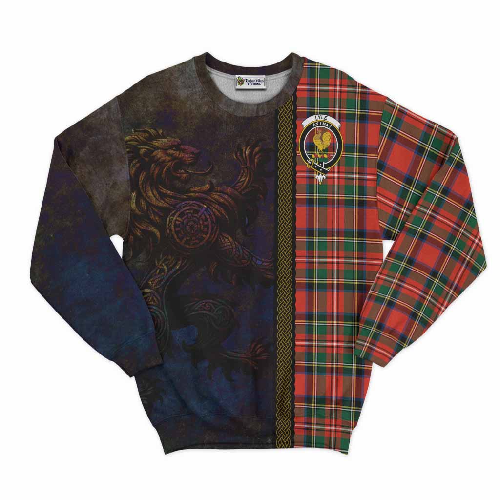 Lyle Tartan Family Crest Sweatshirt Alba Gu Brath Be Brave Lion Ancient Style Unisex - Tartan Vibes Clothing
