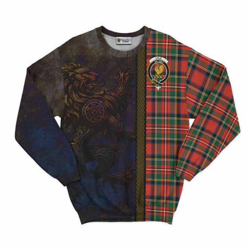 Tartan Vibes Clothing Lyle Tartan Family Crest Sweatshirt Alba Gu Brath Be Brave Lion Ancient Style