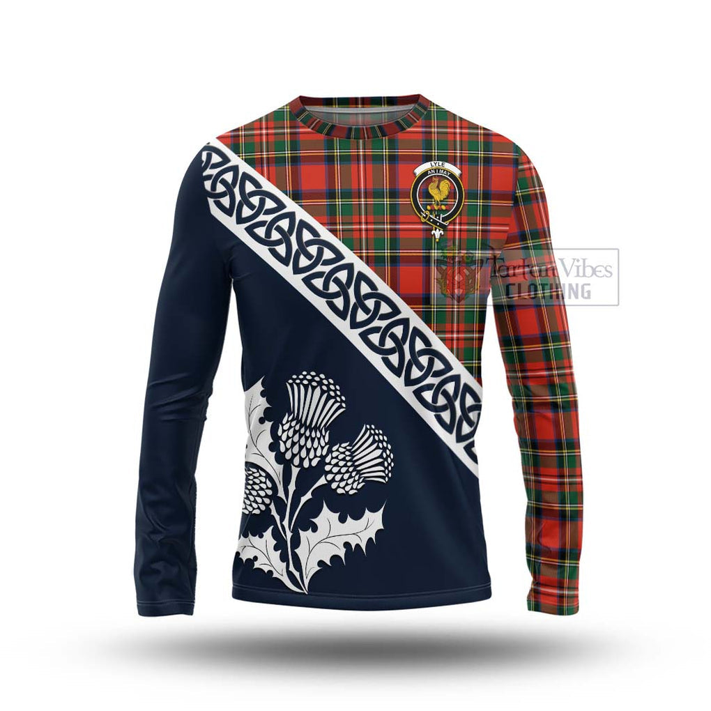 Lyle Tartan Long Sleeve T-Shirt Featuring Thistle and Scotland Map Unisex - Tartan Vibes Clothing