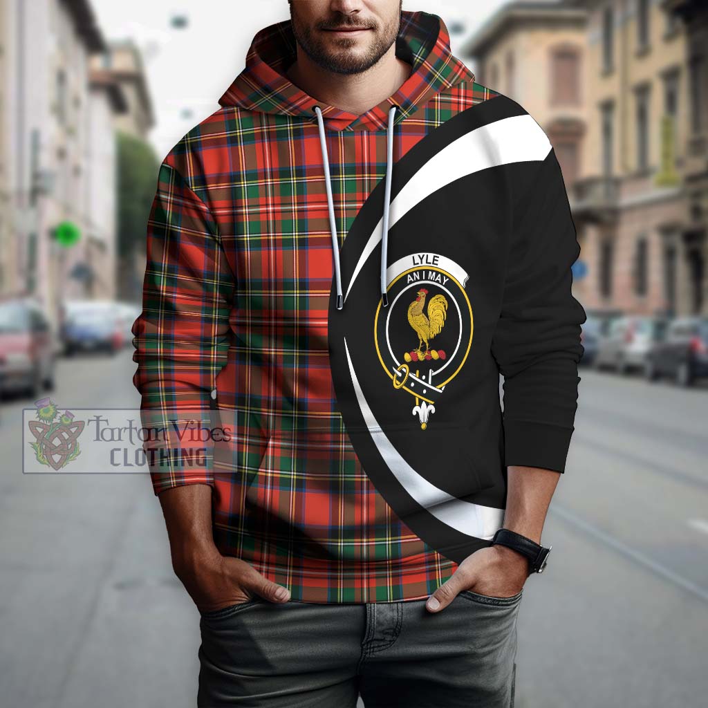 Lyle Tartan Hoodie with Family Crest Circle Style Zip Hoodie - Tartan Vibes Clothing