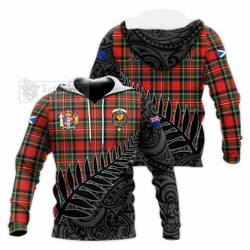 Lyle Crest Tartan Knitted Hoodie with New Zealand Silver Fern Half Style Unisex Knitted Pullover Hoodie - Tartan Vibes Clothing